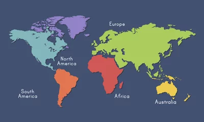 Grafische Darstellung der Lage der Weltkarte des Kontinents © Rawpixel.com