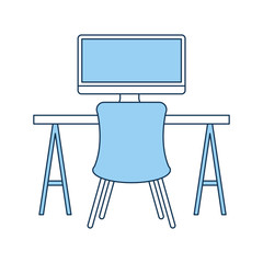 office workplace escene icon vector illustration design
