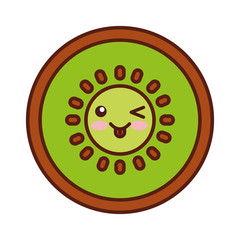 Fototapeta premium kiwi fresh fruit kawaii character vector illustration design
