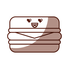 delicious burger kawaii character vector illustration design