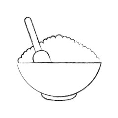 cereal dish with spoon vector illustration design