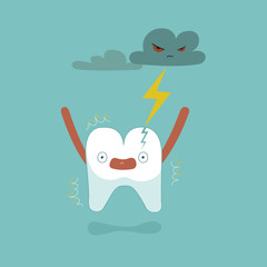 Tooth was lightning made it broken ,teeth and tooth concept of dental