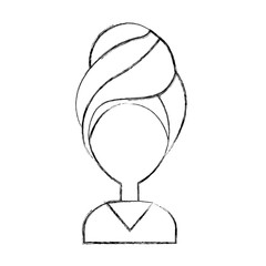 head woman with towell vector illustration design
