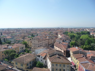 Fototapeta na wymiar ピサの斜塔屋上からの眺め(イタリア)