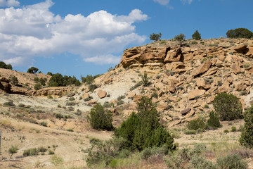 Fototapeta na wymiar Sandstone landscape in Farmington, NM