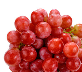 Red grapes isolated on white