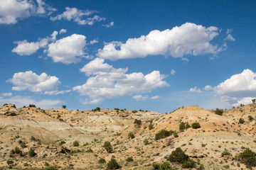 Tranquil clouds over arid New Mexico landscape