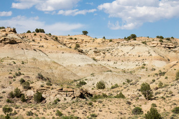 Fototapeta na wymiar Rolling sandstone landscape near Farmington, NM
