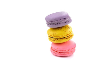 Colorful macaroon stack isolated on white background