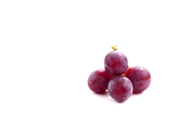 Red grape fruit  isolated on white, clipping path included