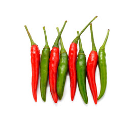 Chilli peppers isolated on white background