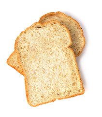 Slice of the toast bread isolated over the white background