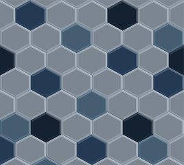 old hexagon blue tile