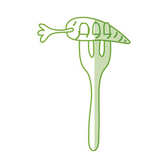 fork with carrot fresh vegetable isolated icon vector illustration design