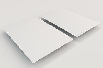 Blank white flyer mockup on white background