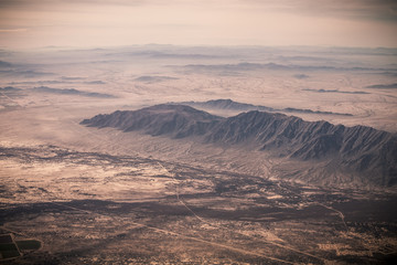 Aerial view of Arizona with dry land from a drought