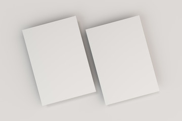 Fototapeta premium Blank white flyer mockup on white background