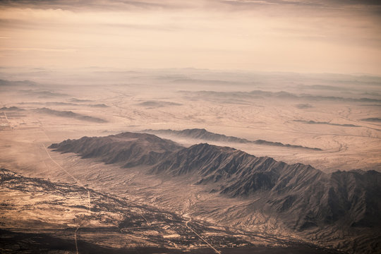 Aerial View Of Arizona With Dry Land From A Drought