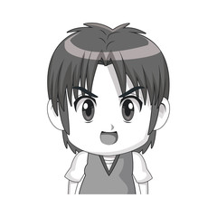 face cute anime tennager facial expression vector illustration