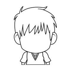 faceless anime tennager hair style contour vector illustration