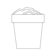 pot with soil icon over white background vector illustration