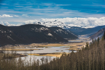 Lake Range Rocky Mountains Clouds Sky Blue Colorado Forested Hills