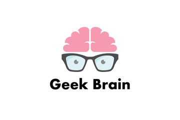 Geek Brain Logo Illustration Design