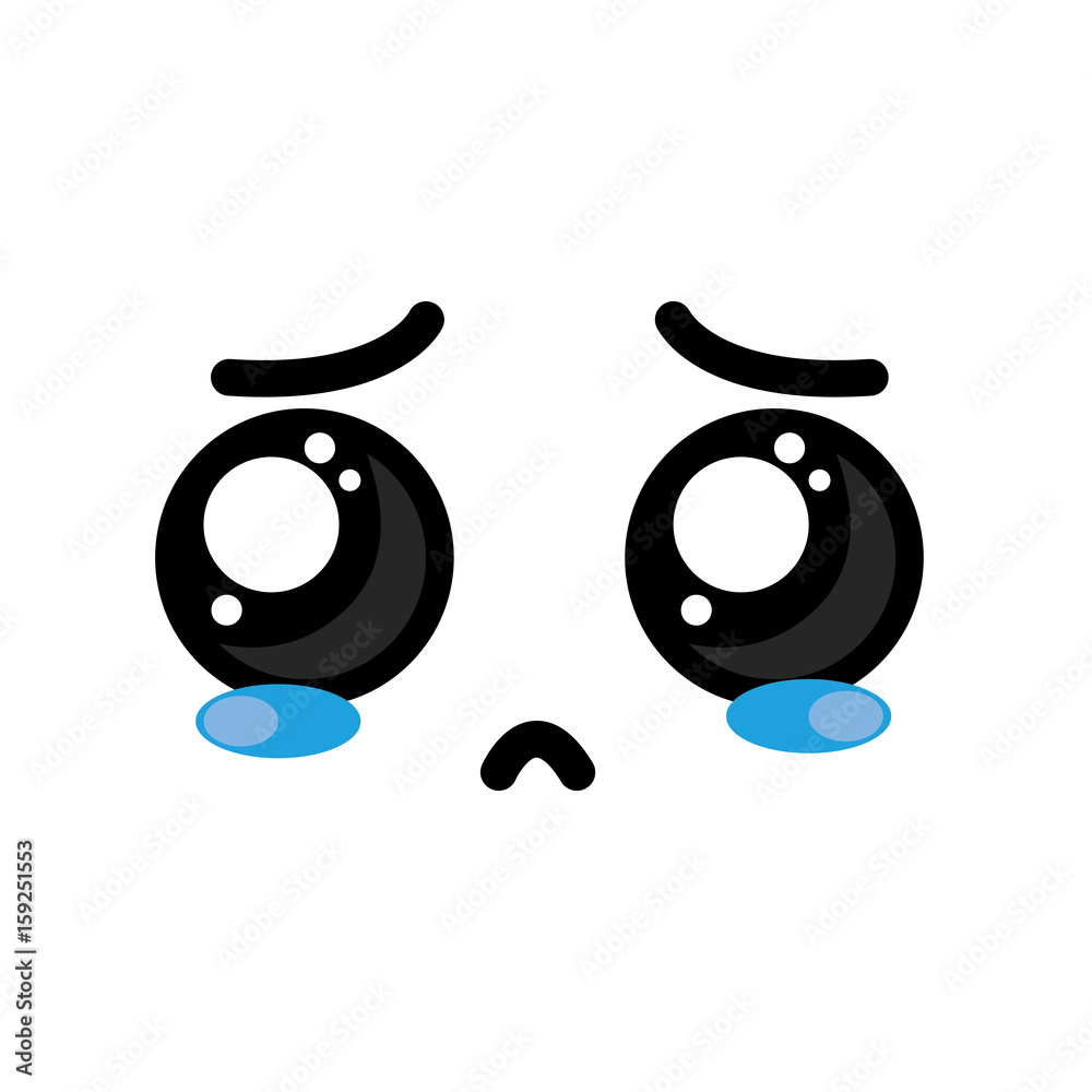 Canvas Prints cute kawaii cry face and sad