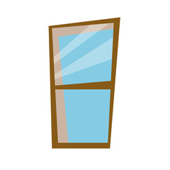 wooden frame window glass decoration icon vector illustration