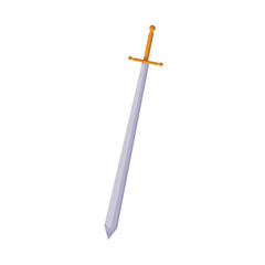 cartoon sword weapon comic accessory vector illustration