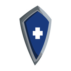 blue shield warrior protection medieval vector illustration