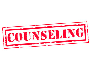 COUNSELING RED Stamp Text on white backgroud