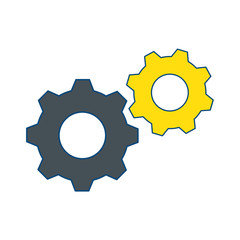 gear wheels icon over white background vector illustration