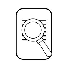 paper page and magnifying glass icon over white background vector illustration
