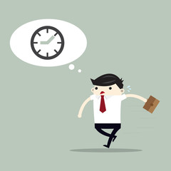 Businessman and time problem , problem at work concept. vector