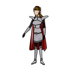 warrior princess armor cape costume halloween vector illustration