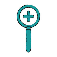 magnifying glass icon over white background colorful design vector illustration