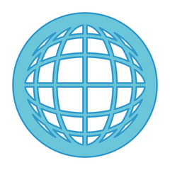 global sphere icon over white background colorful design vector illustration