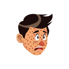 cartoon man with health problem allergy vector illustration