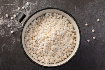 Tapioca Pearls in a Metal Cup