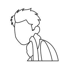 Fototapeta premium man with flu and fever wrapped in scarf holding handkerchief vector illustration