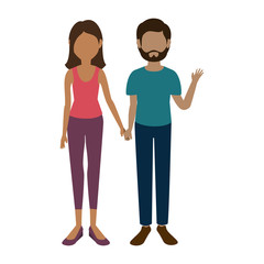 Fototapeta premium avatar couple icon over white background vector illustration