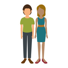 avatar couple icon over white background vector illustration