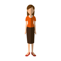 avatar woman wearing casual clothes icon over white background colorful design vector illustration