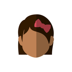 girl face icon over white background colorful design  vector illustration