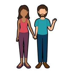 avatar couple icon over white background colorful design  vector illustration