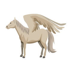 winged horse pegasus or flying mustang mascot vector illustration