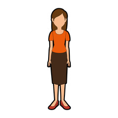 avatar woman wearing casual clothes icon over white background colorful design vector illustration