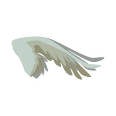 spread out bird or angel wing feathers icon vector illustration