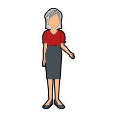 avatar old woman wearing casual clothes icon over white background colorful design vector illustration